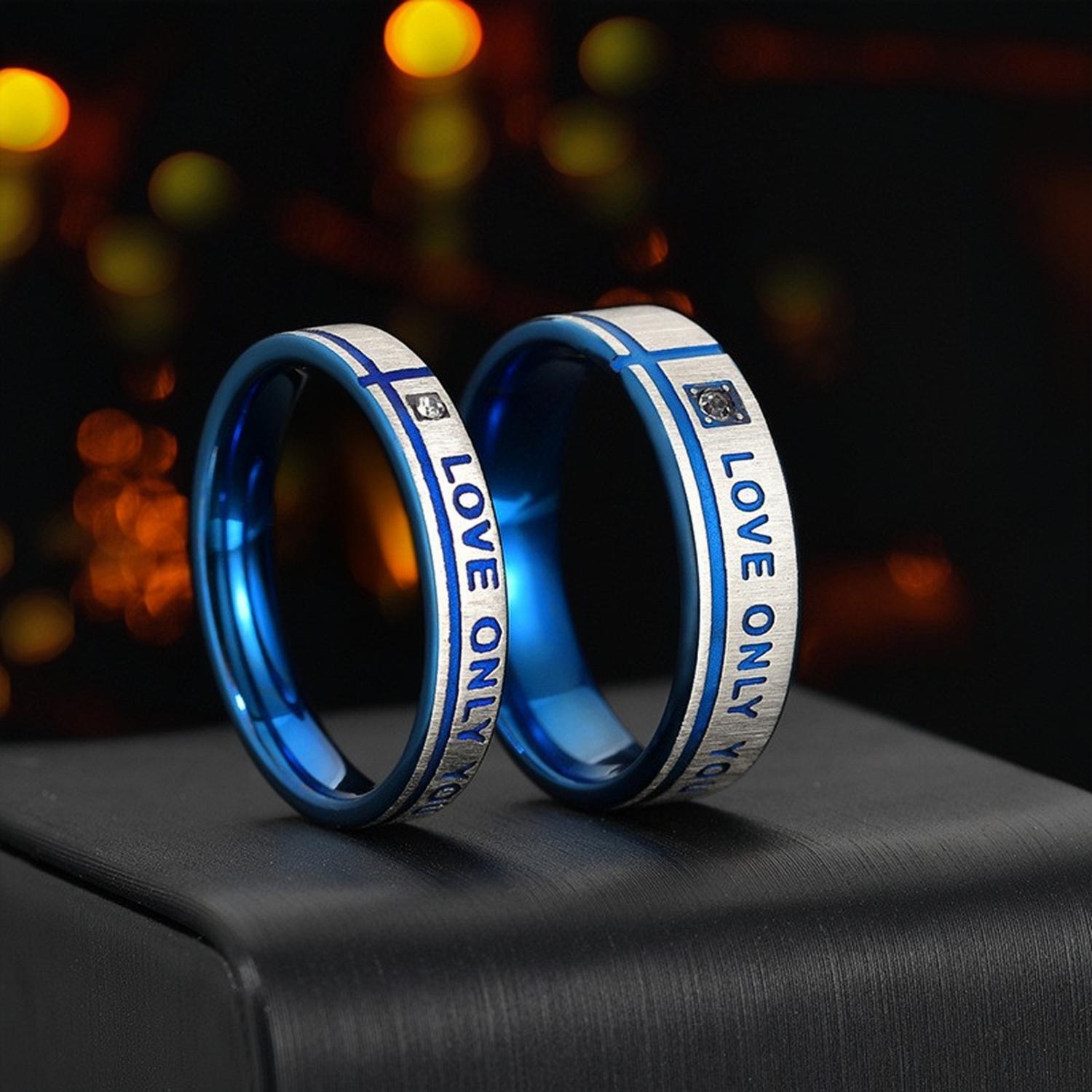 Engravable Love Only You Promise Rings For Couples In Titanium - CoupleSets