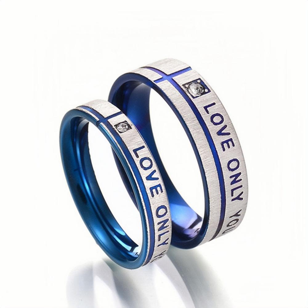 Engravable Love Only You Promise Rings For Couples In Titanium - CoupleSets