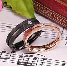 Engravable Simple Frosted Couple Rings Set In Titanium - CoupleSets