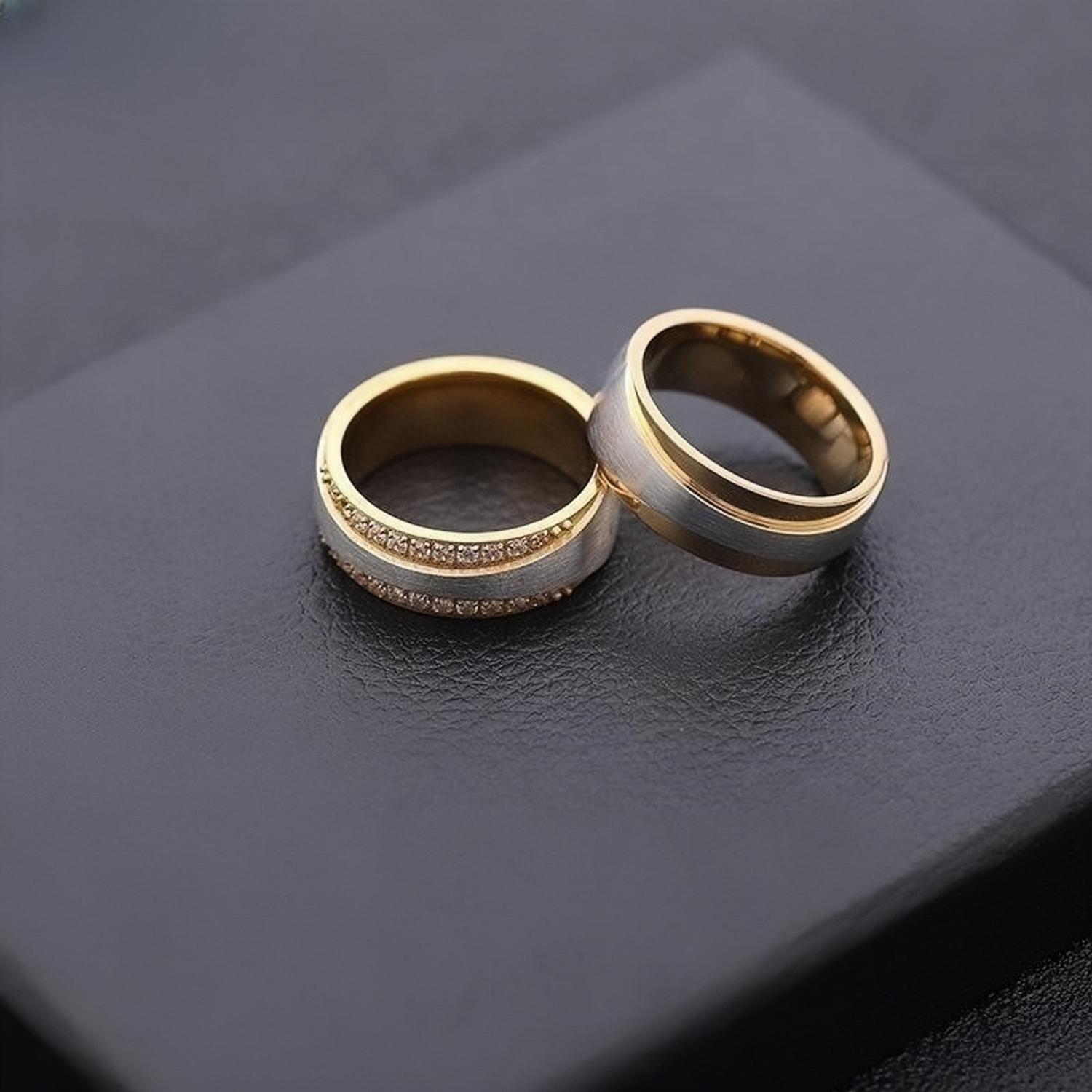 Engravable Matching Promise Rings For BF And GF In Titanium - CoupleSets