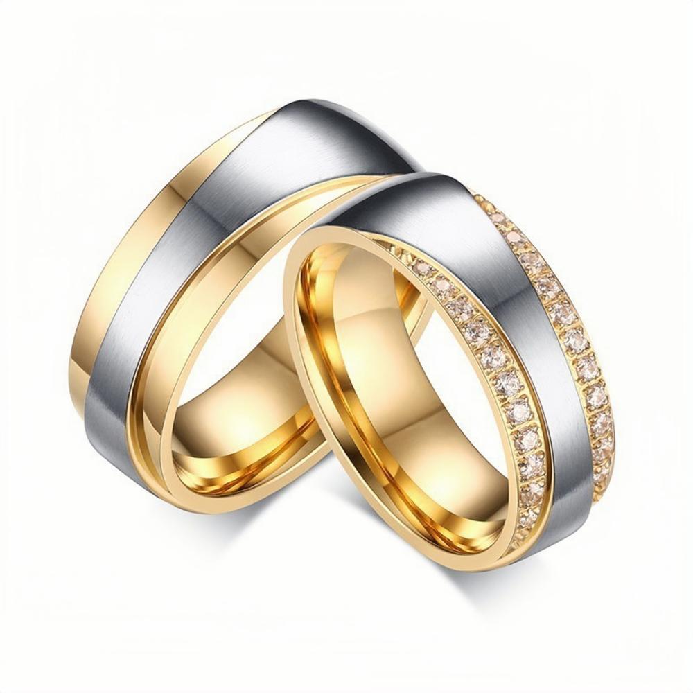 Engravable Matching Promise Rings For BF And GF In Titanium - CoupleSets