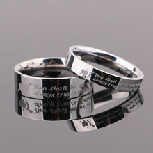 Two Shall Be As One Always Protects Always Trusts Always Promise Rings In Titanium - CoupleSets