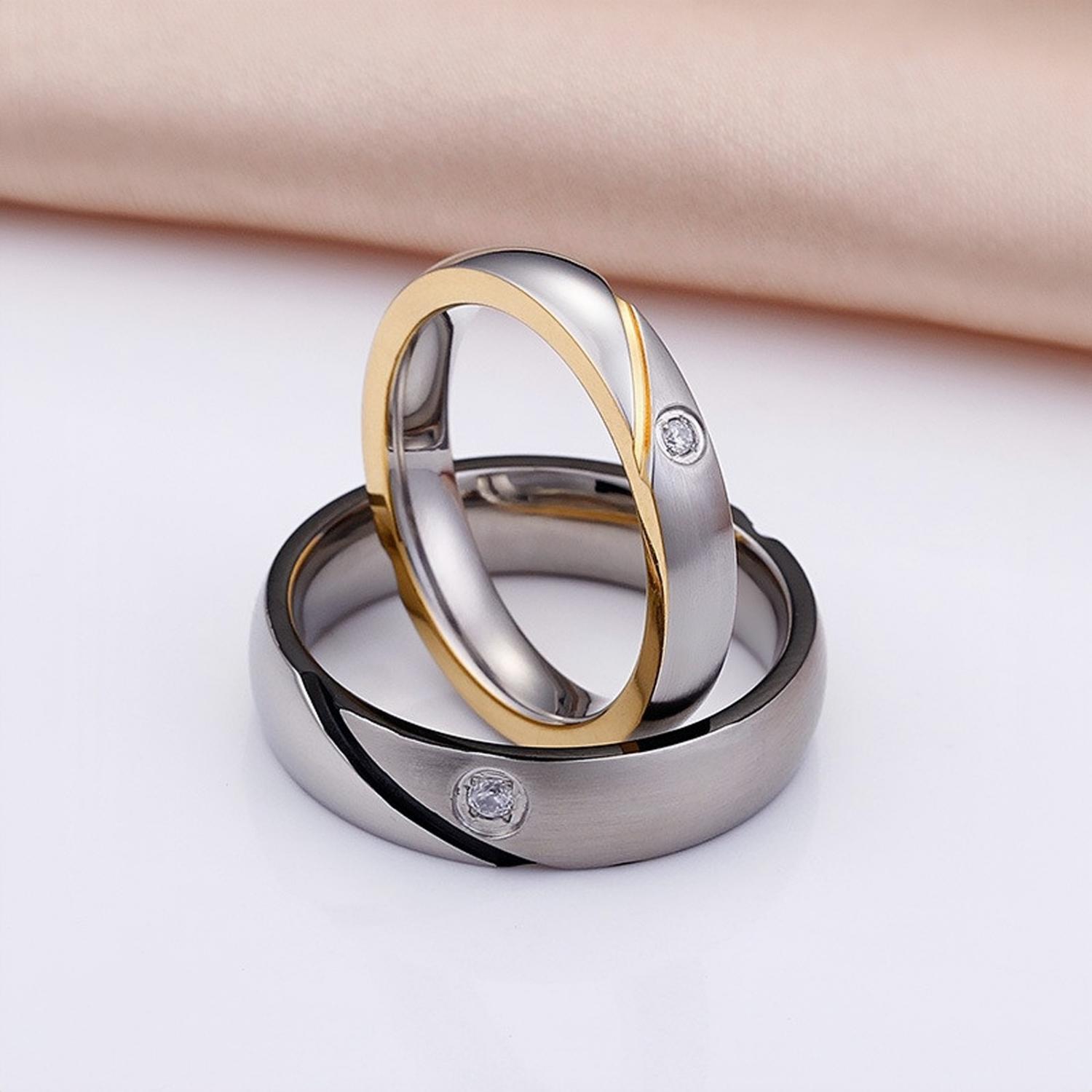 Simple Rings Matching Engravable Simple Matching Couple Rings In Titanium - CoupleSets