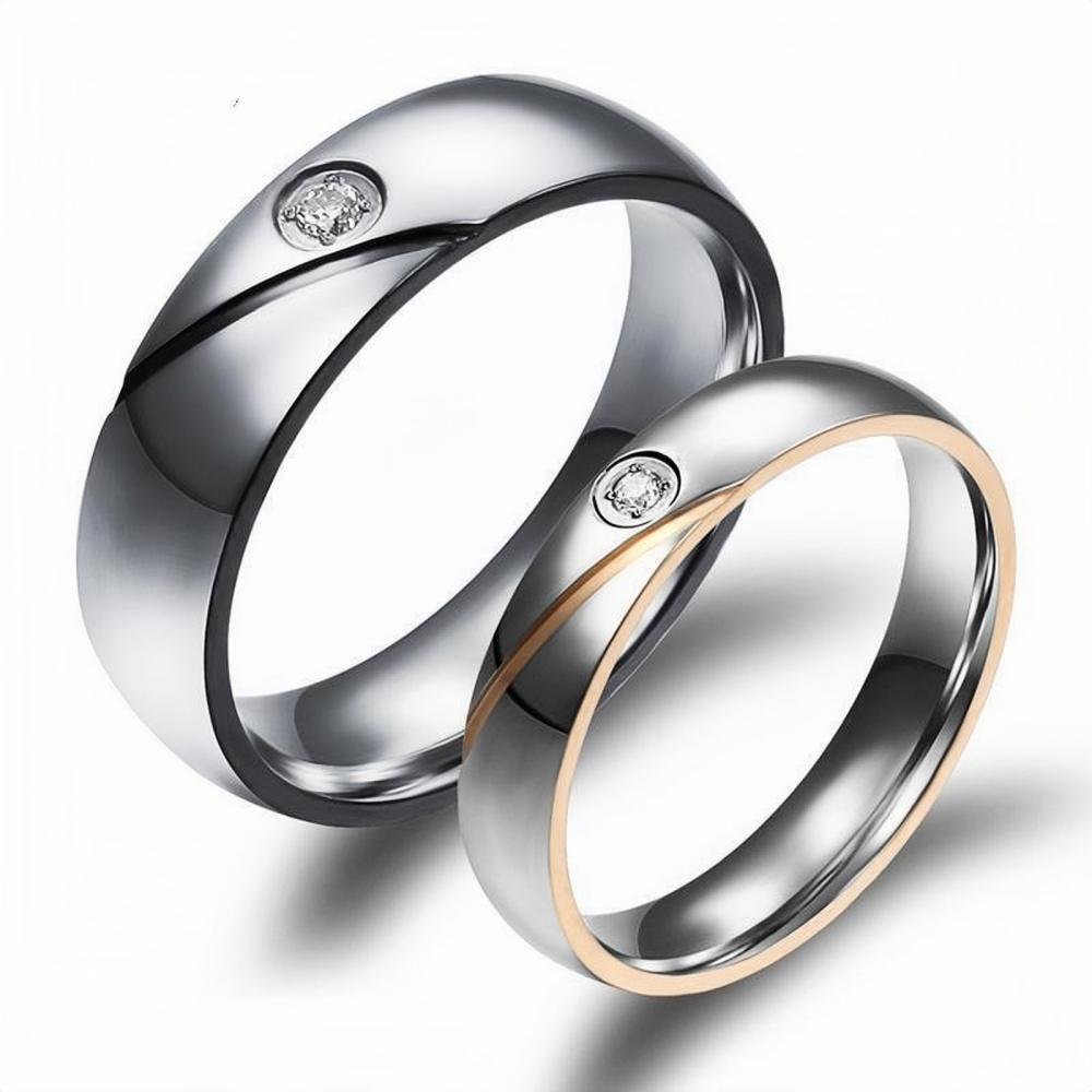 Engravable Simple Matching Couple Rings In Titanium - CoupleSets