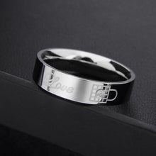 Engravable Matching Lock And Key Couple Rings Set In Titanium - CoupleSets