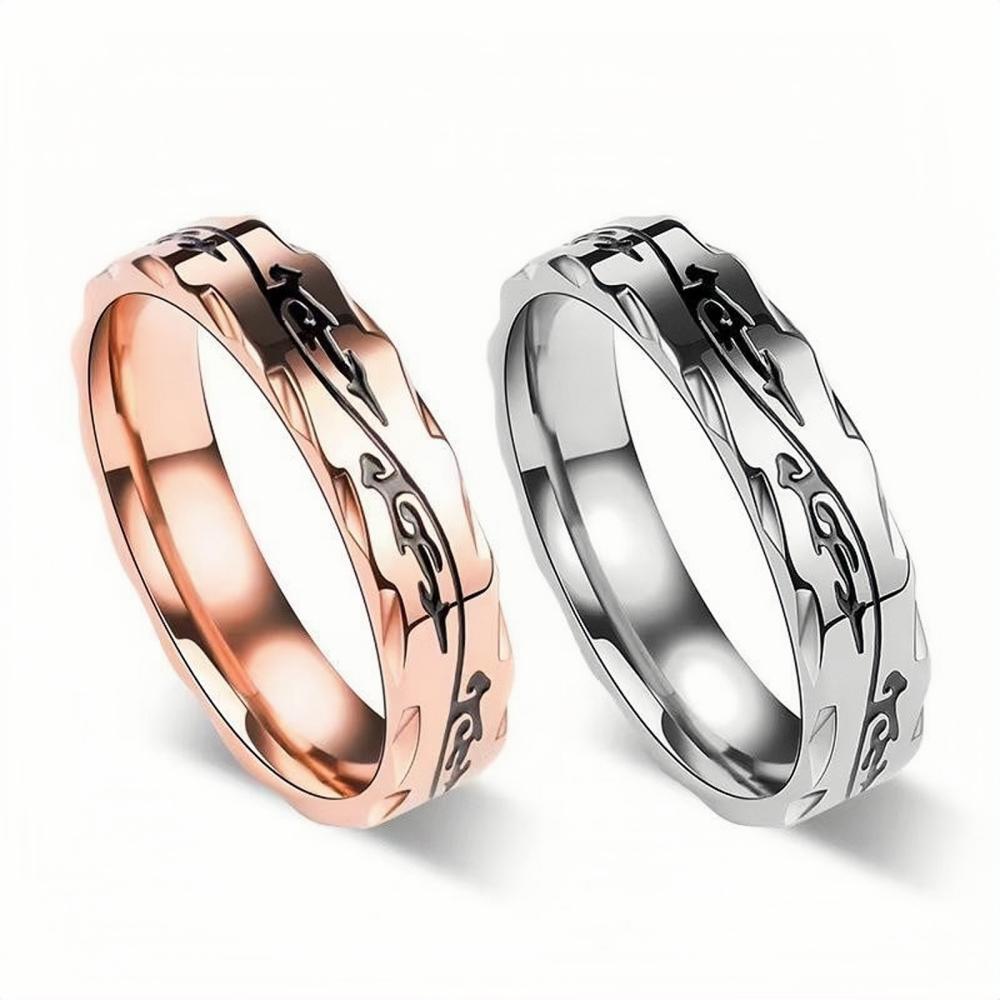 Engravable Matching Thorns Rings For Couples In Titanium - CoupleSets