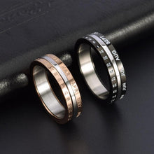 Rotatable Love You Every Day Promise Rings For Couples In Titanium - CoupleSets