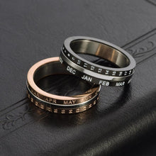 Rotatable Love You Every Day Promise Rings For Couples In Titanium - CoupleSets