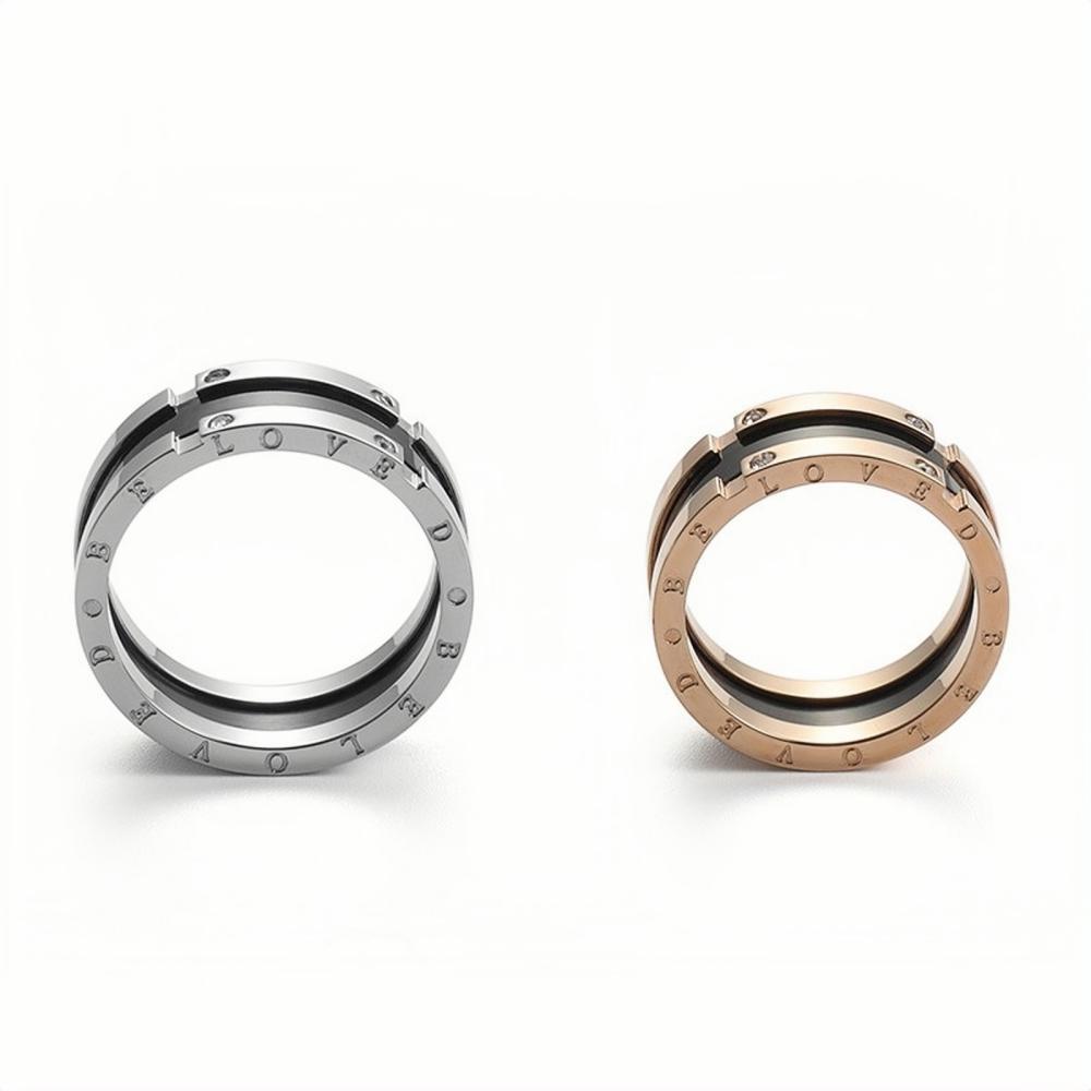Engravable Be Loved Wide Rings For Couples In Titanium - CoupleSets