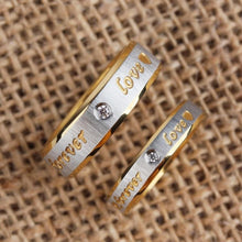 Unique Forever Love Promise Rings For Couples In Titanium - CoupleSets