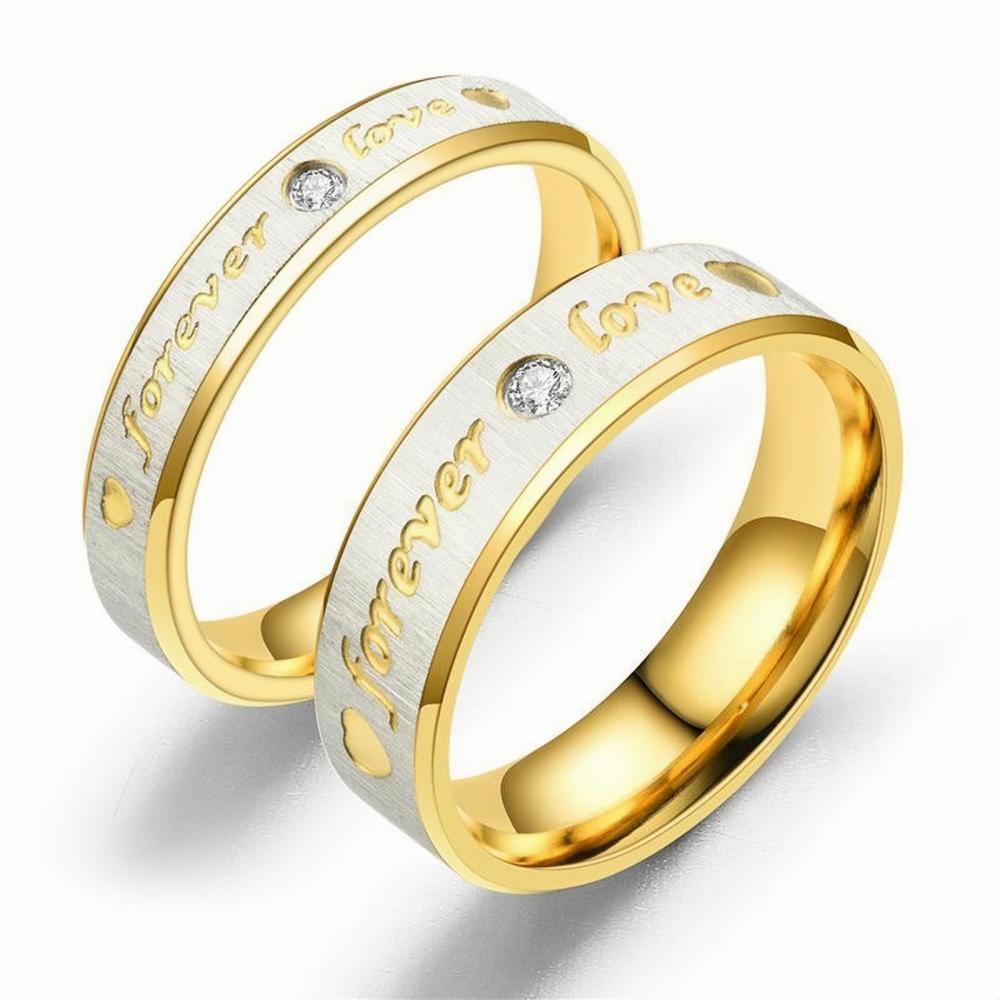 Unique Forever Love Promise Rings For Couples In Titanium - CoupleSets