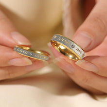 Unique Forever Love Promise Rings For Couples In Titanium - CoupleSets