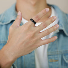 Engravable Black Matching Promise Rings For Couples In Titanium - CoupleSets