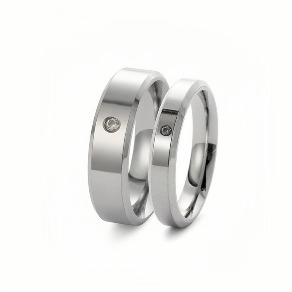 Engravable Simple Matching Bands For Couples In Titanium - CoupleSets