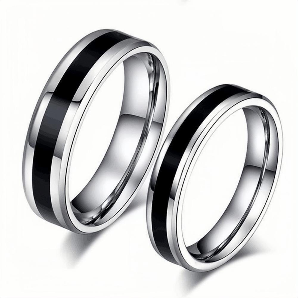 Engravable Simple Matching Rings For Couples In Titanium - CoupleSets