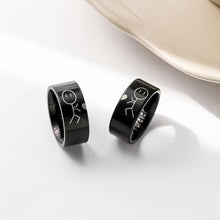 Cute His Always Her Forever Matching Heart Couple Rings In Titanium - CoupleSets