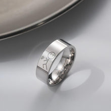 Cute His Always Her Forever Matching Heart Couple Rings In Titanium - CoupleSets