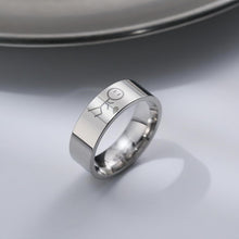 Cute His Always Her Forever Matching Heart Couple Rings In Titanium - CoupleSets