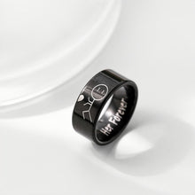 Cute His Always Her Forever Matching Heart Couple Rings In Titanium - CoupleSets
