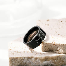 Cute His Always Her Forever Matching Heart Couple Rings In Titanium - CoupleSets