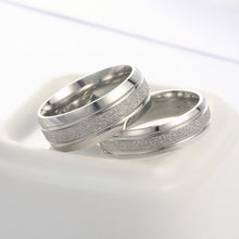 Engravable Simple Frosted Wide Rings For Couples In Titanium - CoupleSets