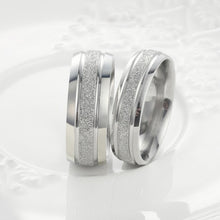 Engravable Simple Frosted Wide Rings For Couples In Titanium - CoupleSets