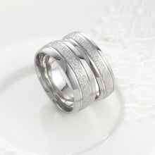 Engravable Simple Frosted Wide Rings For Couples In Titanium - CoupleSets