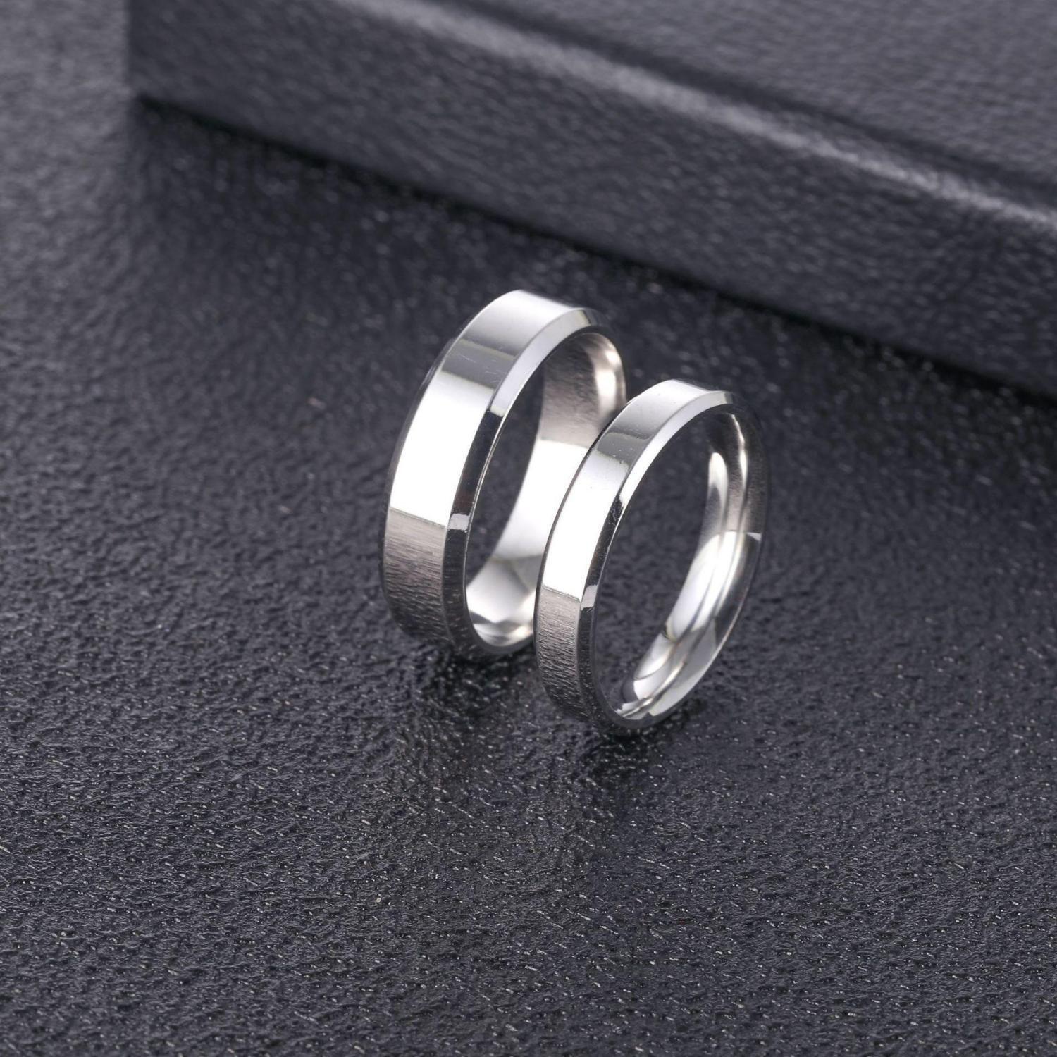 Engravable Simple Rings For Couples In Titanium - CoupleSets