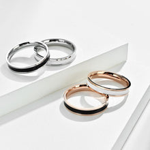 Unique Day And Night Love Promise Rings For Couples In Titanium - CoupleSets