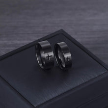 Engravable Cross Rings For Couples In Titanium - CoupleSets