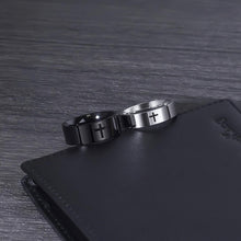 Engravable Cross Rings For Couples In Titanium - CoupleSets