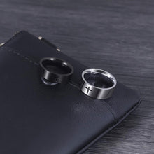 Engravable Cross Rings For Couples In Titanium - CoupleSets