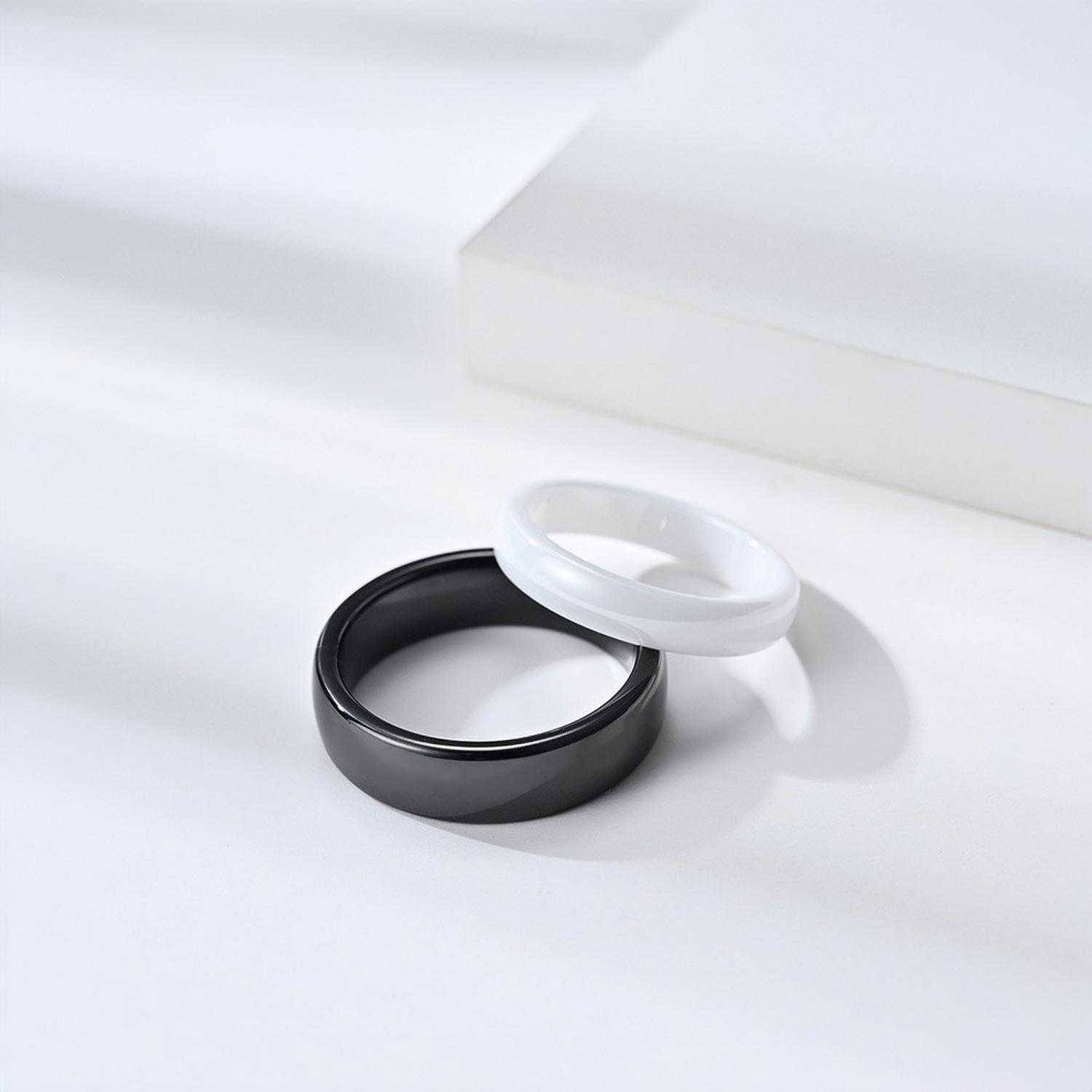 Day And Night Simple Ceramic Rings For Couples - CoupleSets