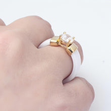 Unique Solitaire Promise Rings For Couples In Ceramic - CoupleSets