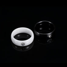 Unique White And Black Promise Rings For Couples In Ceramic - CoupleSets