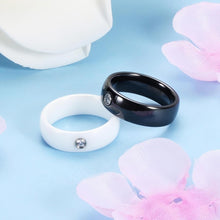 Unique White And Black Promise Rings For Couples In Ceramic - CoupleSets