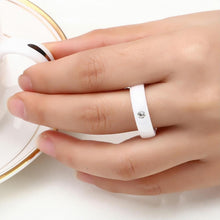 Unique White And Black Promise Rings For Couples In Ceramic - CoupleSets