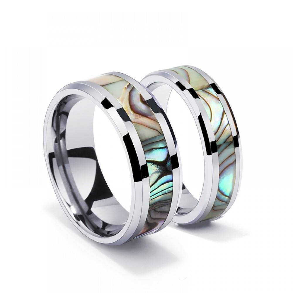 Unique Seashell Rings For Couples In Tungsten - CoupleSets