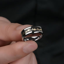 Engravable Heartbeat Promise Rings For Couples In Tungsten - CoupleSets
