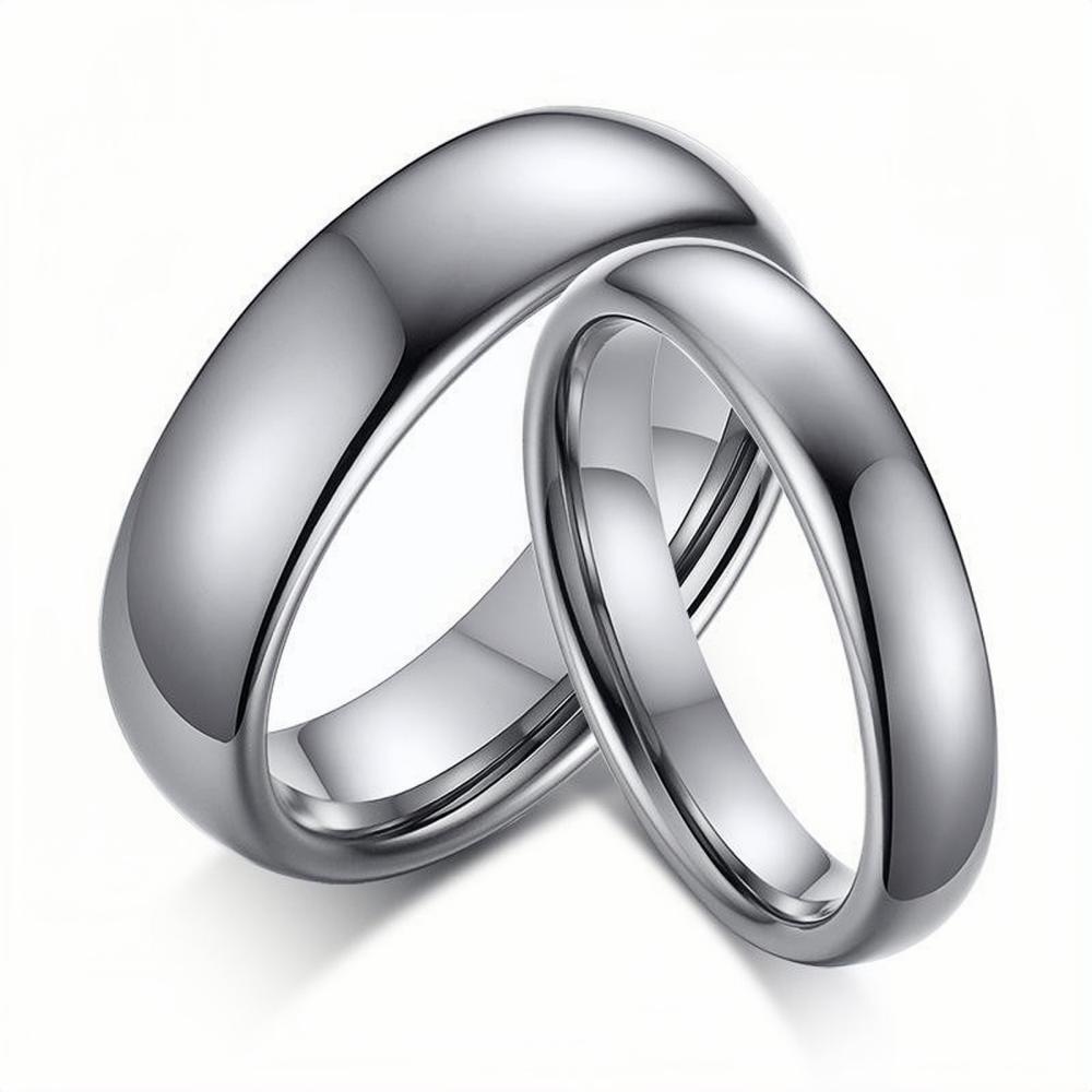 Engravable Simple Promise Rings For Couples In Tungsten - CoupleSets