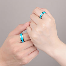 Engravable Unique Turquoise Rings For Couples In Tungsten - CoupleSets