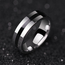 Engravable Day And Night Promise Rings For Couples In Tungsten - CoupleSets