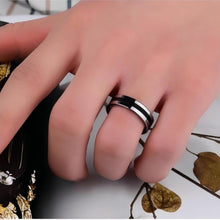 Engravable Day And Night Promise Rings For Couples In Tungsten - CoupleSets
