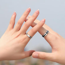 Engravable Day And Night Promise Rings For Couples In Tungsten - CoupleSets