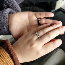 Engravable Day And Night Promise Rings For Couples In Tungsten - CoupleSets