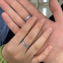 Engravable Unique Frosted Promise Rings For Couples In Tungsten - CoupleSets