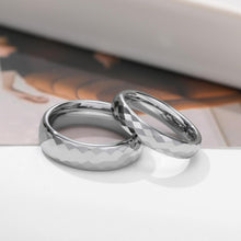 Engravable Unique Rhombic Cut Rings For Couples In Tungsten - CoupleSets