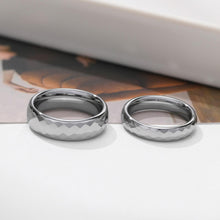 Engravable Unique Rhombic Cut Rings For Couples In Tungsten - CoupleSets