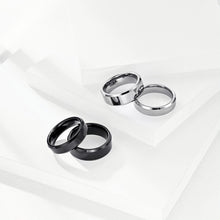 Engravable Simple Black Rings For Couples In Tungsten - CoupleSets