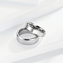 Engravable Simple Black Rings For Couples In Tungsten - CoupleSets